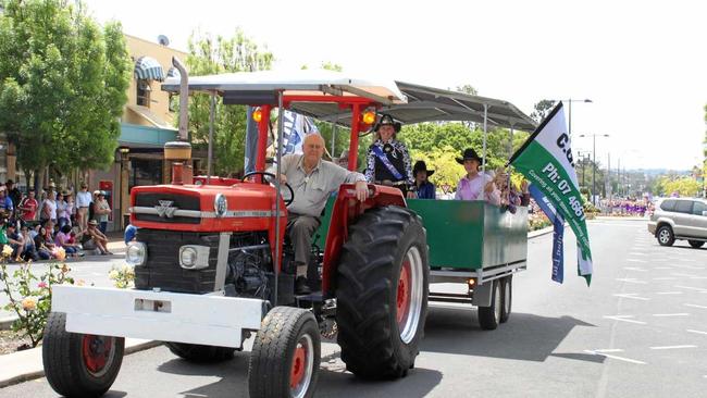 Graham Buchner and his people mover during the Rodeo Street Parade in 2011. Picture: Shannon Newley