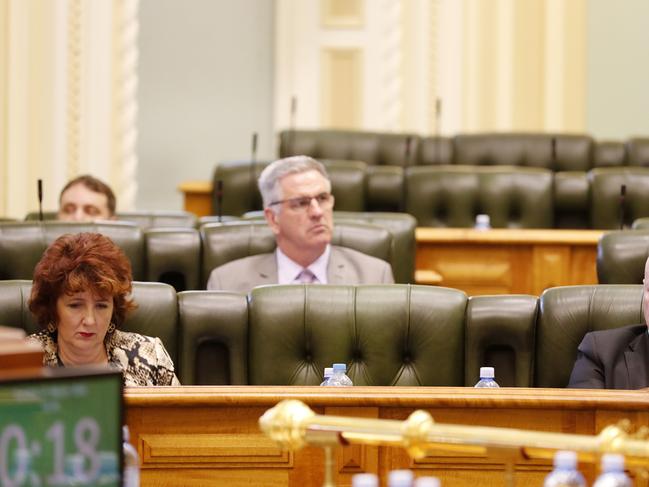 Question Time at the Queensland Parliament have Ministers seated one seat apart due to the Coronavirus (Covid 19), Brisbane 17th of March 2020.   (AAP Image/Josh Woning)