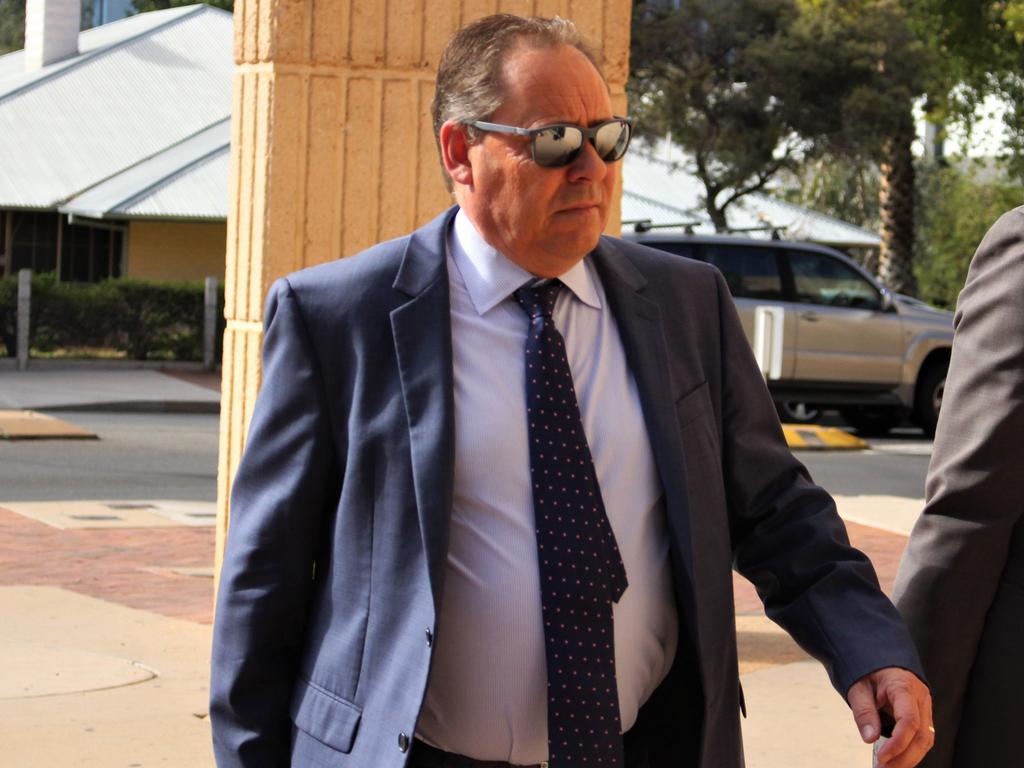 Zach Rolfe's barrister David Edwardson KC arrives at the Alice Springs Local Court on Friday.