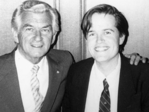 Prime Minister Bob Hawke with a young Bill Shorten. Picture: Supplied