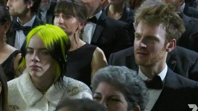 Billie Eilish and her brother Finneas looked very unsure about the situation. Picture: Channel 7.