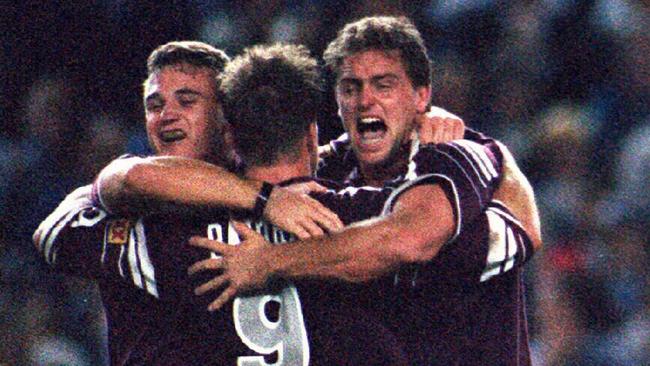 Billy Moore (right) for Queensland in 1995.