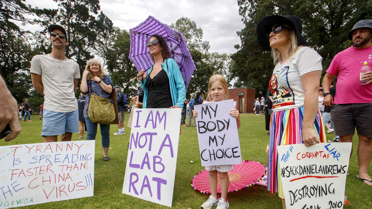 Some brought children to the rally. Picture: NCA NewsWire / David Geraghty