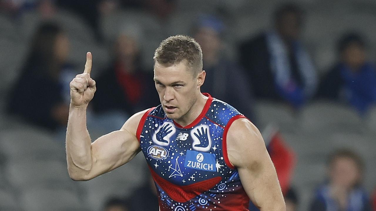 Tom McDonald was unable to prove his fitness on Friday and is out of Saturday’s clash with Fremantle. Picture: Getty Images