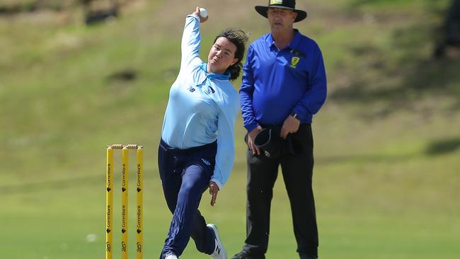 Newcastle’s Kate McTaggart, pictured here bowling for NSW Country. Picture: Cricket Australia