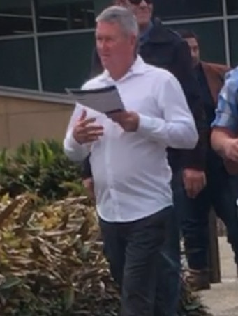 Dain Anthony Mavin leaves Coffs Harbour Court on Wednesday.