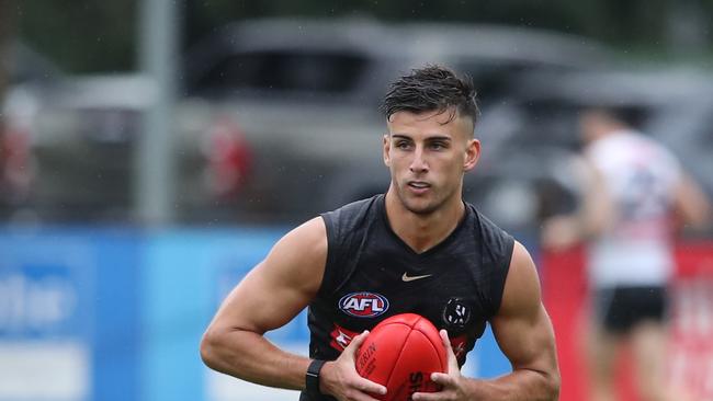 Nick Daicos at Collingwood training. Wednesday, January 17. 2024. Picture: David Crosling