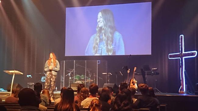 McDermott preaching as a guest speaker at an Easter Festival at a church in Launceston.