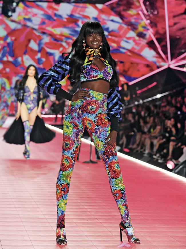 Duckie Thot in the 2018 Victoria’s Secret show. (Picture: Getty Images)