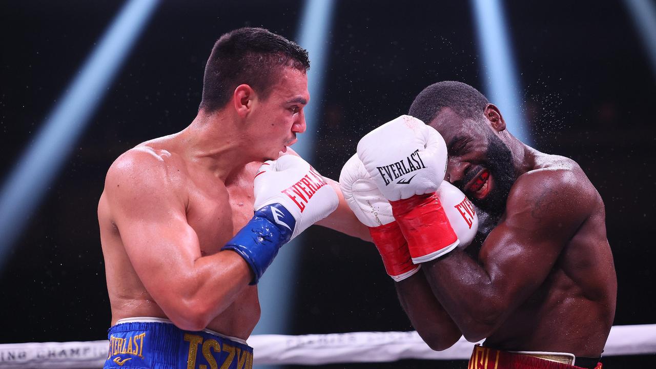 Tim Tszyu delivered on his US debut. Photo: Adam Bettcher/Getty Images/AFP