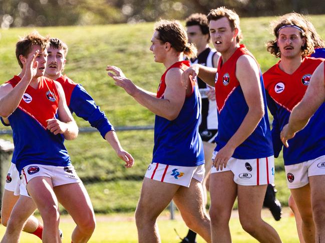 Southern Football League. Brighton vs Claremont.Darcy Gardner of Brighton celebrates a goal.Picture: Linda Higginson