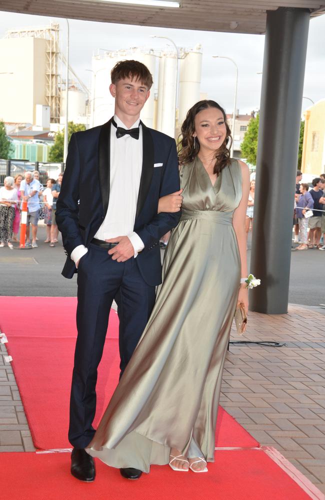 Toowoomba school formals. At the 2023 St Ursula's College formal is graduate Annalyse Seeto with her partner Matthew Maynard. Picture: Rhylea Millar