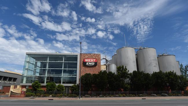 The West End Brewery site is likely to be bought by the state government’s development authority, Renewal SA, for $70m. Picture: Naomi Jellicoe