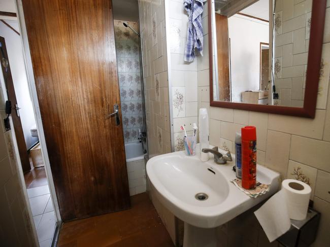 Imam Abdelbaki Es Satty’s flat that was searched by police. This is the bathroom. Picture: AFP