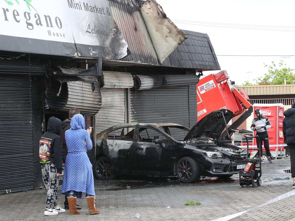 Firefighters were called to the store about 5am Tuesday. Picture: David Crosling