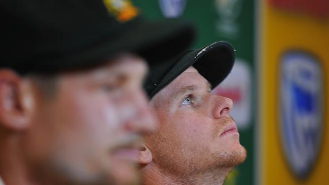 Steven Smith (capt) and Cameron Bancroft (L) own up to ball tampering.