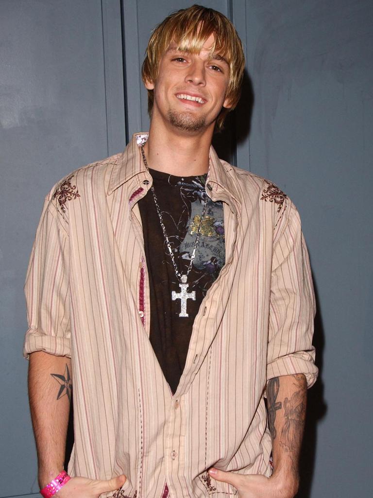 Aaron Carter arrives at the T-Mobile Sidekick 3 party in 2006. Picture: Chris Delmas/AFP