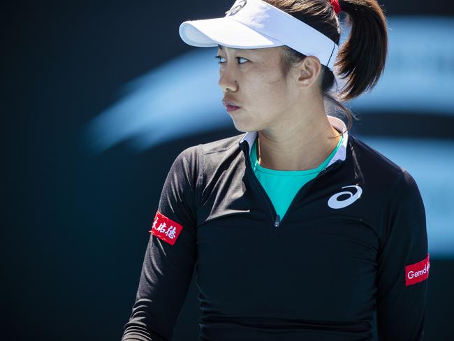 Zhang Shuai. 2020 Hobart International singles final. Womens Tennis. Final between Elena Rybakina and Zhang Shuai. Picture: RICHARD JUPE