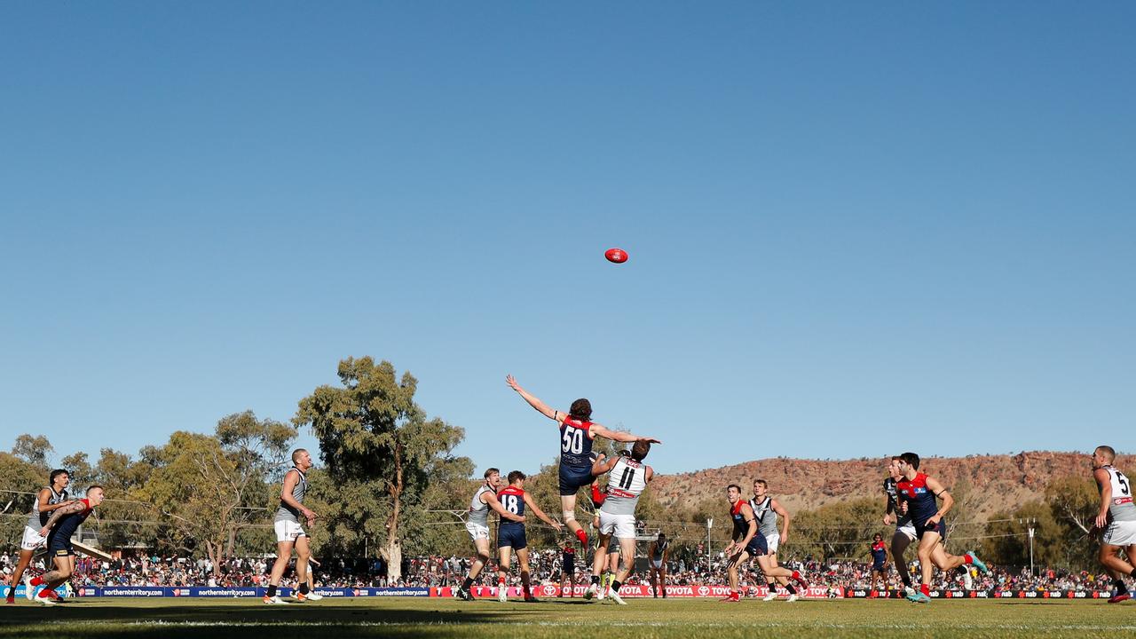 The Demons and the Power at TIO Traeger Park squared off in Alice Springs last year. Picture: Getty Images