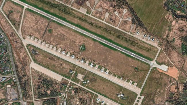 An overview of the Ivanovo air base, which was among those targeted by Ukraine. Picture: Maxar Technologies/AFP