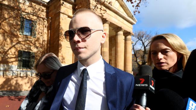 Apostle Broikos outside the Adelaide Magistrates court. Picture: Kelly Barnes