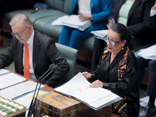 The PM’s lead in parliament on the Voice, Indigenous Affairs minister Linda Burney, has repeatedly shown herself not up to the job. Picture: NCA NewsWire / David Beach