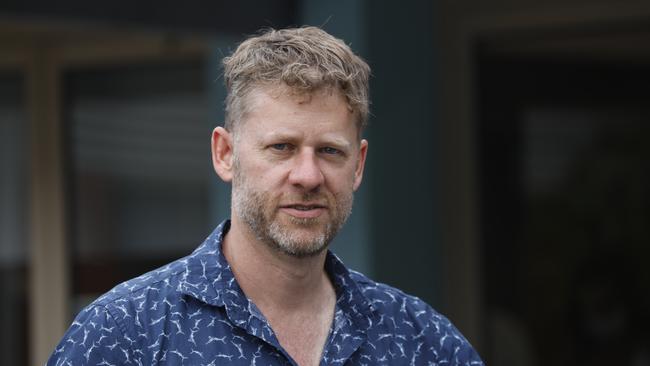 Incumbent mayor for Byron Shire, Michael Lyon on polling day in Mullumbimby on Saturday. Picture: Liana Boss