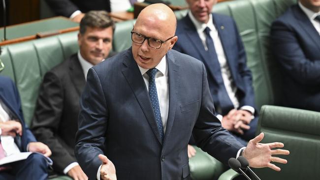 Peter Dutton will unveil plans for a nuclear-powered future, as part of the Coalition’s signature energy policy. Picture: NCA NewsWire / Martin Ollman