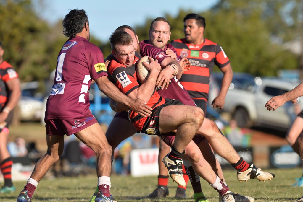 Dexter Buchanan for Valleys Roosters against Dalby Diehards in TRL Premiership qualifying final rugby league at Glenholme Park, Sunday, August 12, 2018. Picture: Kevin Farmer