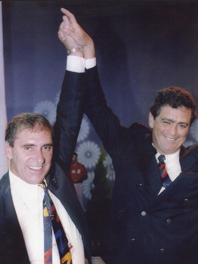 Rod McGeoch (right) with then NSW Premier John Fahey.