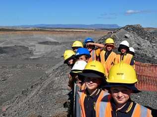 Students from Years 3 and 4 went on an excursion to Jellinbah Mine as part of a geography investigation. Picture: Contributed