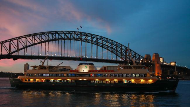 The Manly Ferry at Circular Quay. Picture: Justin Lloyd