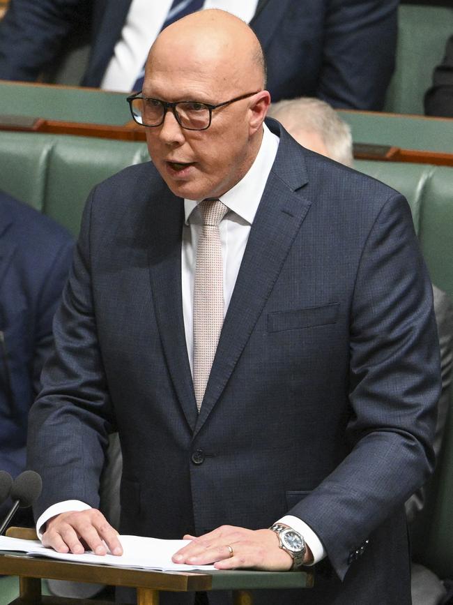 Opposition Leader Peter Dutton is among the multiple Liberal and LNP figures named in Senator Rennick’s Supreme Court action. Picture: NewsWire / Martin Ollman