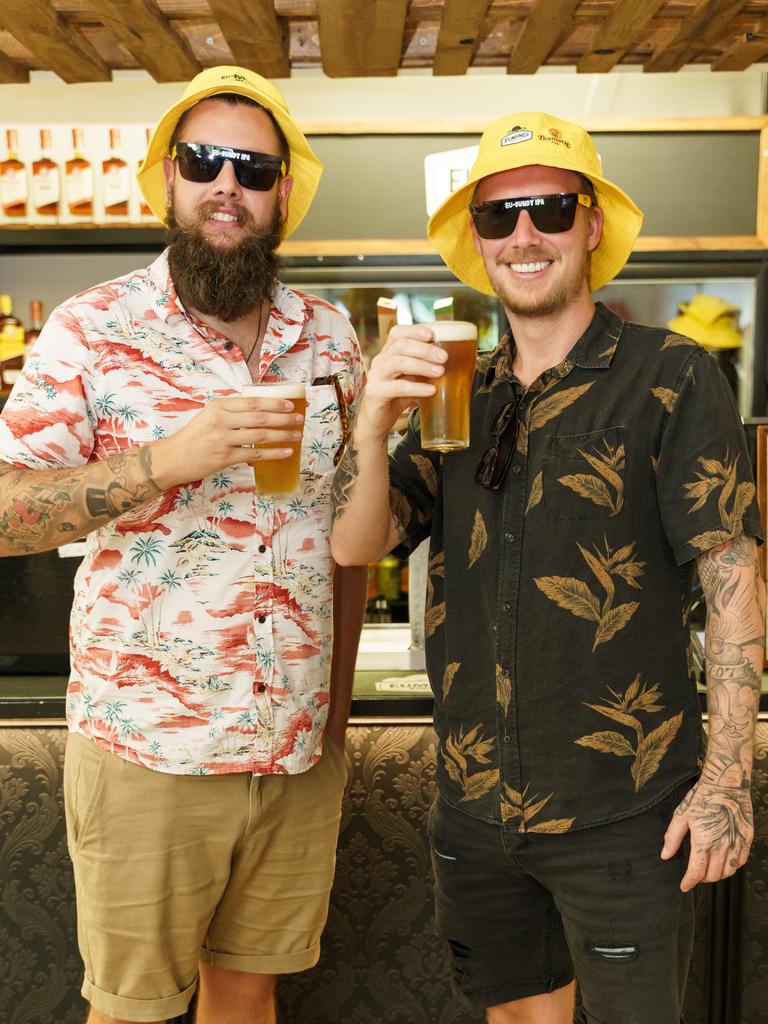 Cheers from Ryan Atwill and Lewis Bunn. Picture: Alain Bouvier