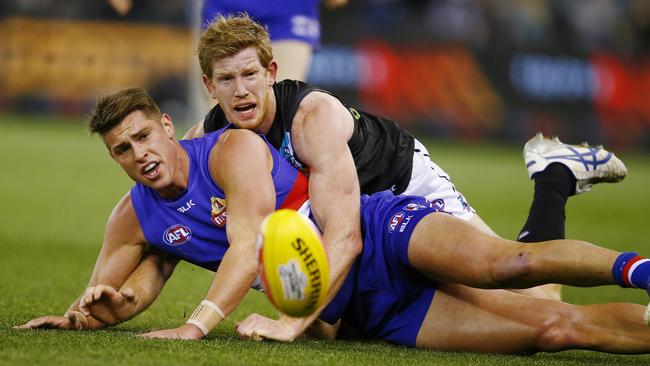 Michael Talia was accused of sharing Western Bulldogs’ tactics with Crows star and brother, Daniel Talia, ahead of his side’s clash with Adelaide. Picture: Michael Klein