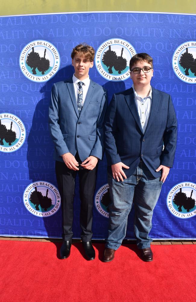 Ollie Roberts and Ollie Marjanovic at the Sunshine Beach State High School formal 2024.