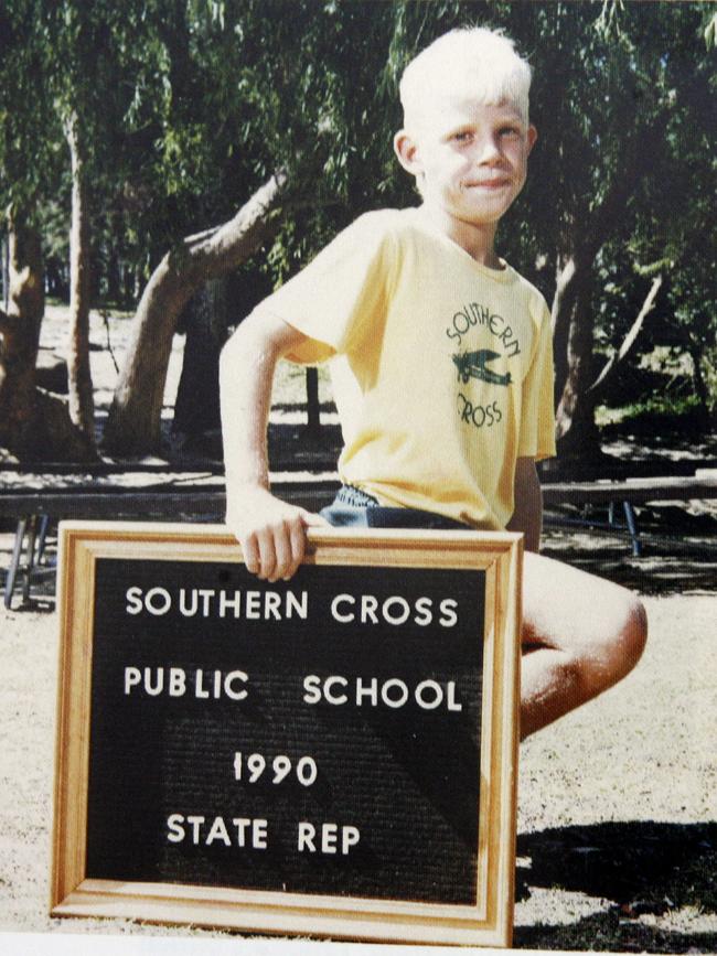 Fanning showing off his athletics talents as a youngster.