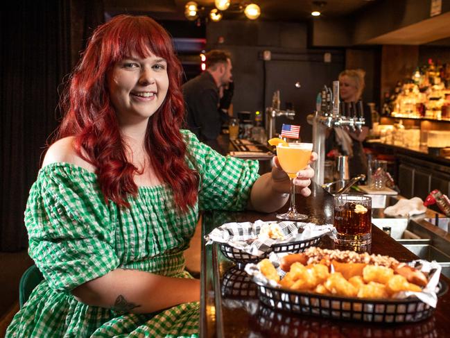 Jess Krause, from Holdsworthy, at Jolene’s Country and Western bar in the CBD. Picture: Julian Andrews