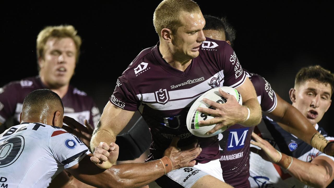 Tom Trbojevic was superb for the Sea Eagles in their big win over the Roosters. Picture: Matt Roberts/Getty Images