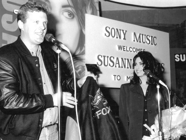 Perso with singer Susanna Hoffs. Picture: Supplied