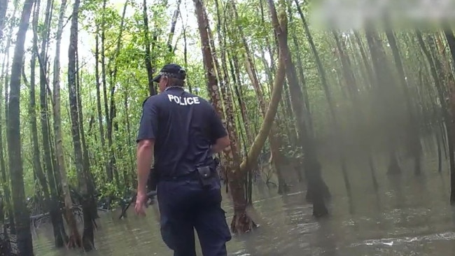 Police release footage of the search for missing fisherman near crocodile infested waters. Picture: QPS.