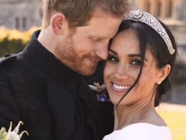 Prince Harry and Meghan Markle on their wedding day. Picture: Netflix