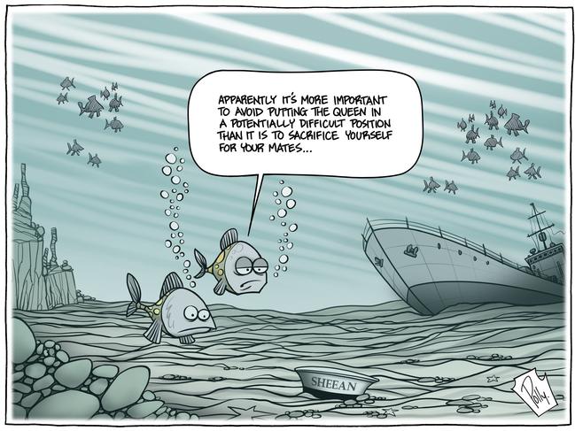 Sunday Tasmanian cartoonist Polly’s take on this week’s events in the Teddy Sheean VC push.