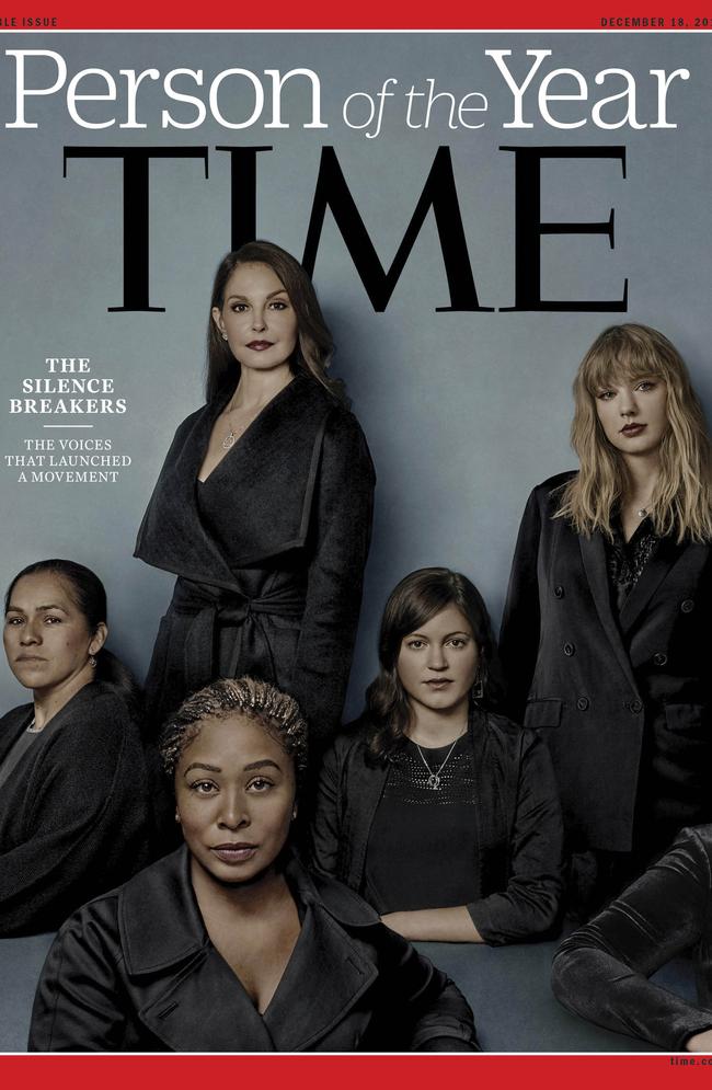 Time magazine has named Silence Breakers and the #MeToo victims as its Person of the Year. Picture: Time Magazine via AP