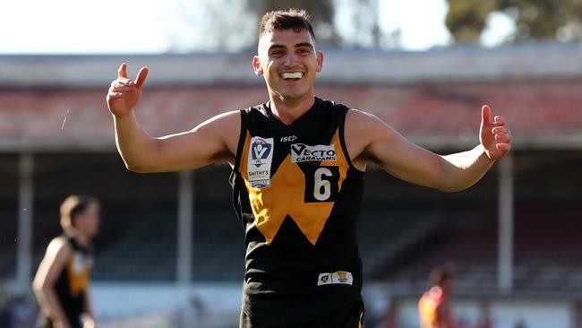 Shaun Mannagh in action in the VFL grand final. Picture: Kelly Defina/AFL Photos/via Getty Images