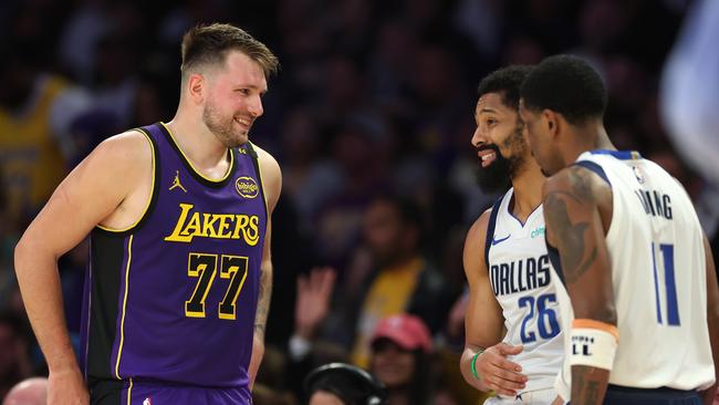 Luka Doncic was traded to the Lakers by the Mass in a shock trade. (Photo by Sean M. Haffey/Getty Images)