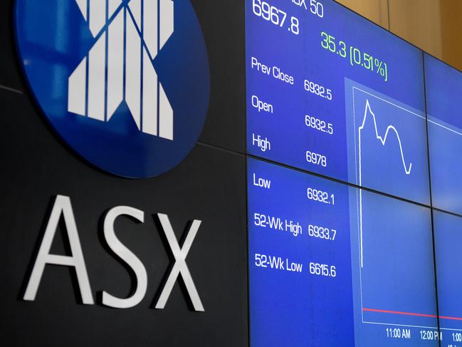 Market gains and loses are displayed on the Australian Stock Exchange (ASX) indicator trading board in Sydney, Thursday, January 16, 2020. (AAP Image/Bianca De Marchi) NO ARCHIVING