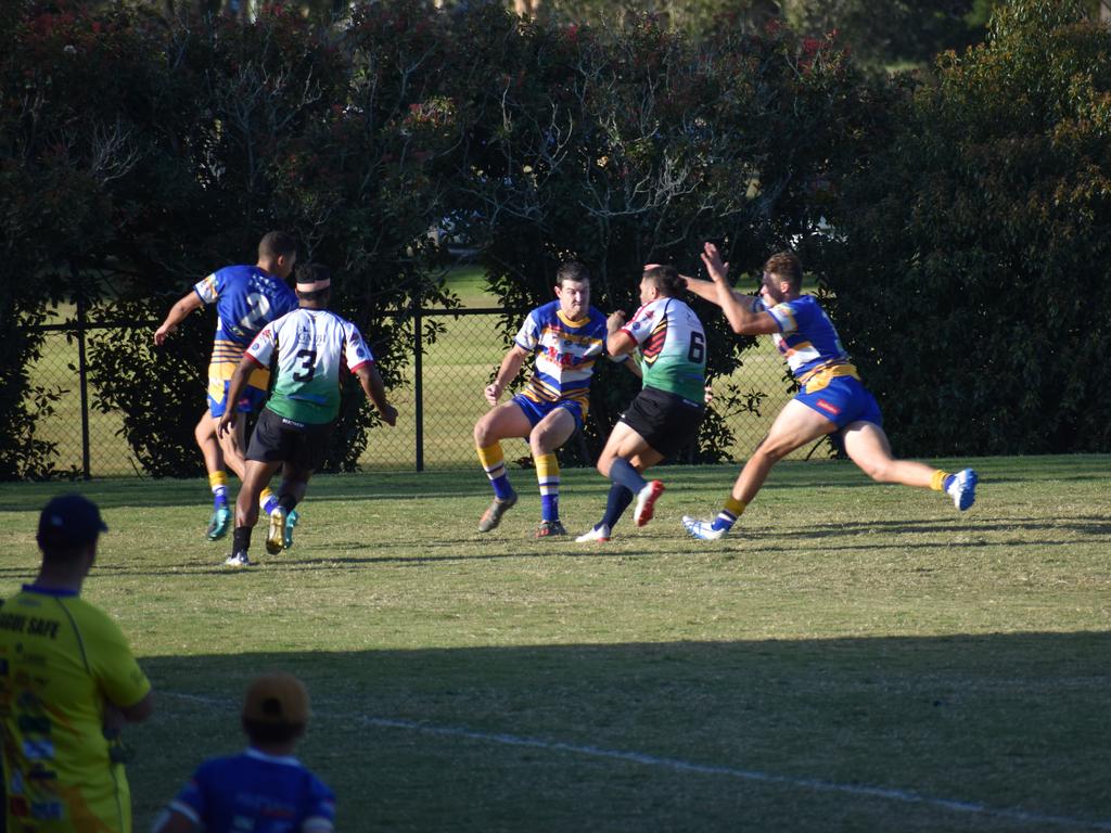 Trevor Bolt heading towards the try line for Northern United