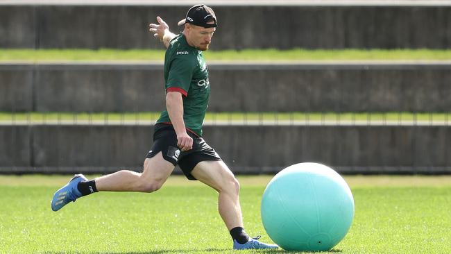 Damien Cook during a game of dodge ball. Picture: Phil Hillyard