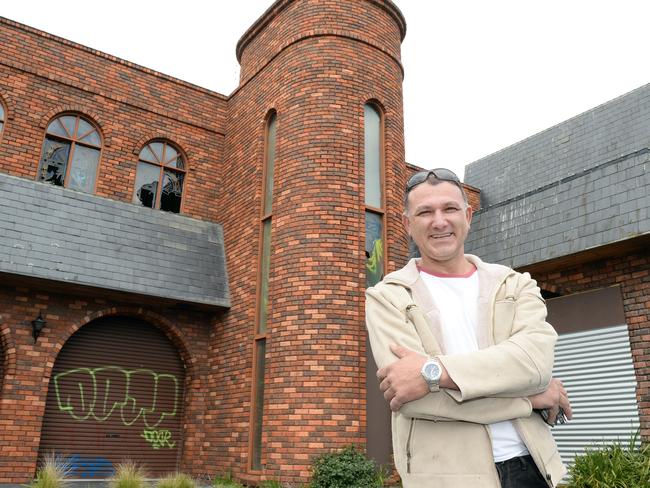 Auction winner Harry Matsoukas outside the Ambassador after the auction win. Picture: Jason Sammon